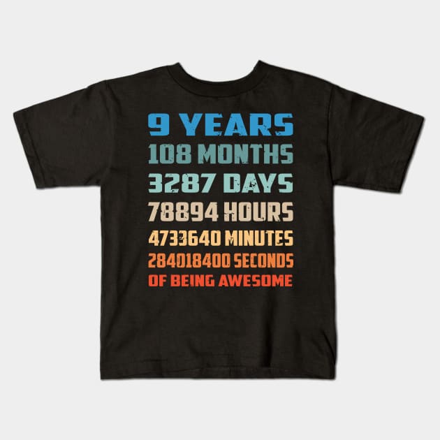 Funny 9 Years Birthday Kids T-Shirt by busines_night